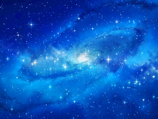 梦幻蓝色星系星空景象