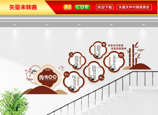 仁义礼智信楼梯文化墙