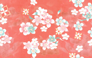 粉色花卉图案背景纹理