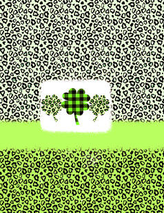 绿色格子三叶草图案背景