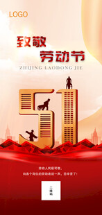 五一国际劳动节手机海报