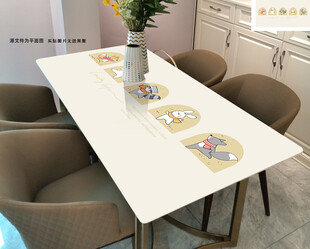 可爱卡通围巾小动物餐桌垫