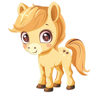 长尾巴小马驹看图识物动物卡片