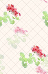 花卉植物水彩风图案背景