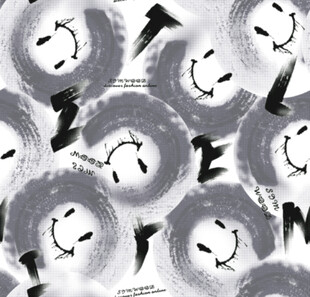 笑脸黑白抽象圆形图案纹理