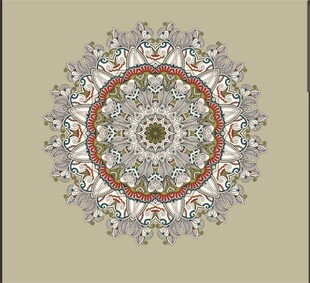 精美圆形曼陀罗花纹图案