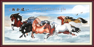 国画八骏图