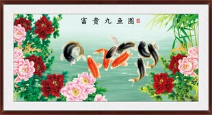 富贵九鱼图