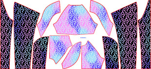 多彩几何图案拼接服装