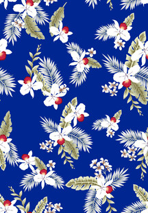 蓝色圣诞花卉图案背景