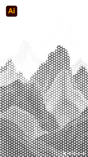 黑白几何山峰图案