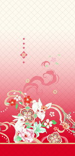 浪漫粉色花卉装饰图案