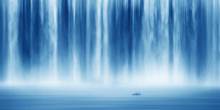 高山流水瀑布山水图