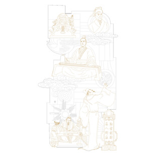 古代文人校园浮雕墙