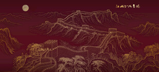 长城金色长城线条长城