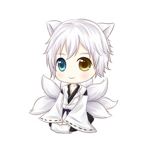 白发狐耳萌系动漫角色精细Q版