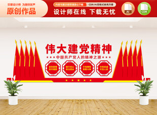 弘扬伟大建党精神党建文化墙