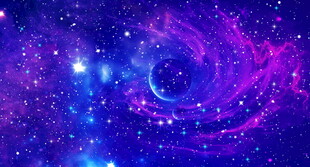 蓝色梦幻宇宙星空背景图