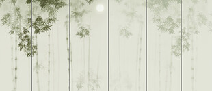 新中式水墨竹子灯箱