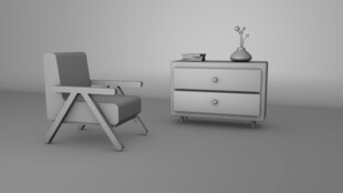 休闲椅子桌子C4D源文件