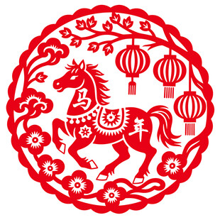 圆形马剪纸