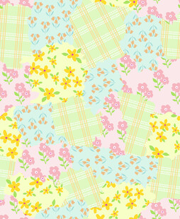 清新碎花拼贴图案背景