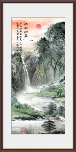 竖幅玄关山水画