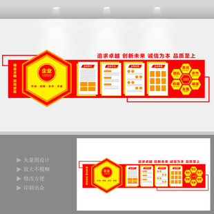 大气红色企业文化墙