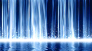 蓝色梦幻瀑布背景图