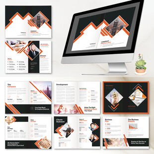 商务风画册indd模板展示