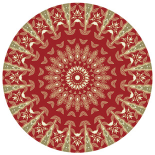 红色精美圆形花纹图案