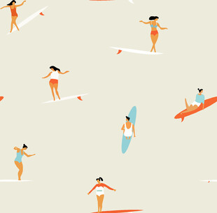 夏日冲浪人物图案背景