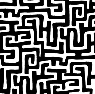黑白迷宫图案纹理设计