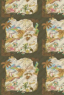 热带风情手绘地图插画