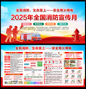 2025年消防月海报