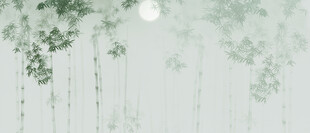 中式水墨竹子背景墙