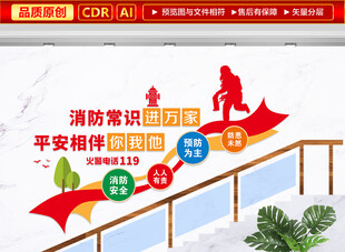 校园消防楼梯文化墙