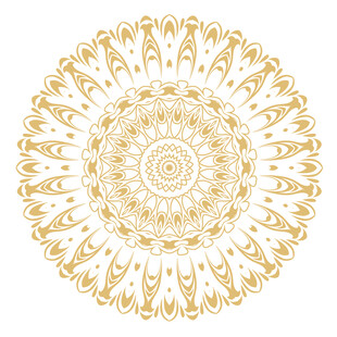 金色圆形精美花纹图案