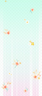 清新渐变花朵条纹背景图