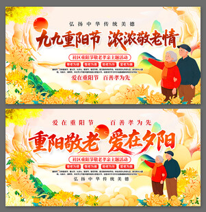 九九重阳节敬老情主题活动海报