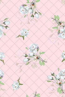 粉色背景玉兰花花卉图案