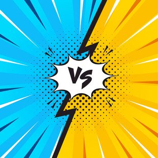 蓝黄对决漫画风背景图