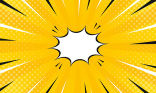 黄色漫画风爆炸图案背景