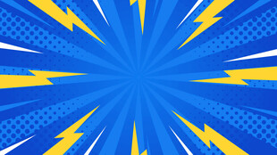 蓝黄放射闪电波普风背景