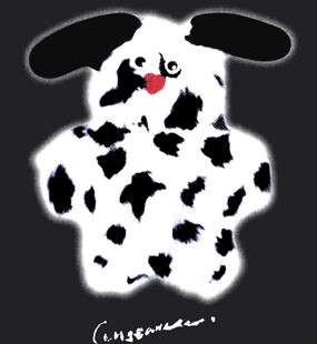 黑白斑点小狗卡通形象