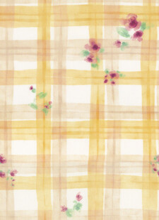 格子花卉图案布料纹理