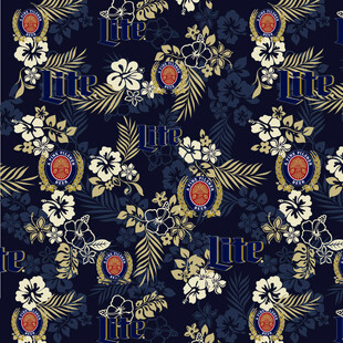 深蓝底花卉爱心图案设计