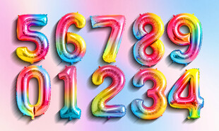 彩色数字气球