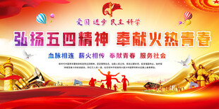 弘扬五四精神标语展板