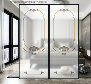 欧式奢华双开玻璃装饰门